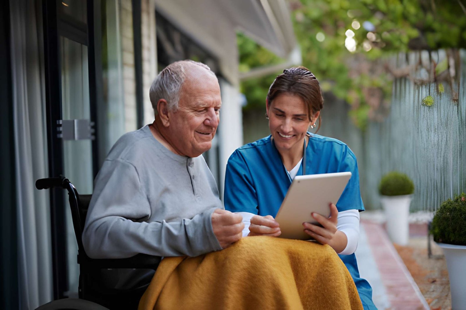 Caregiver team working together